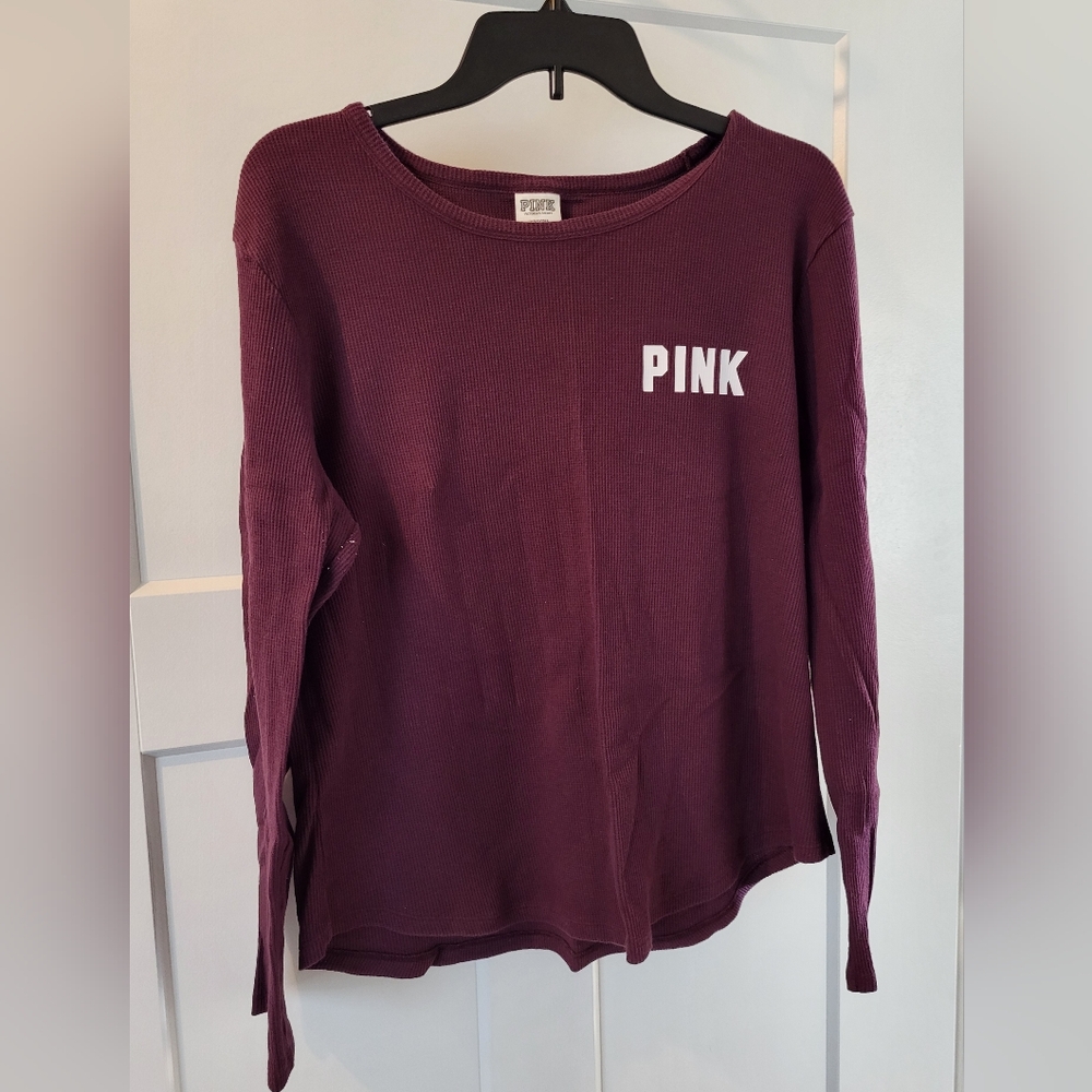 VS PINK burgandy thermal top